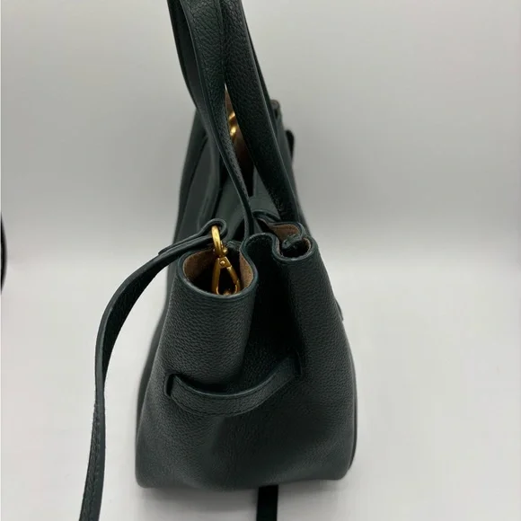 Ralph Lauren Dark Green ID small leather tote/crossbody Bag with Gold Accents - Picture 5 of 8